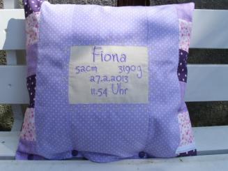 Kissenbezug mit Namen in Patchwork 
