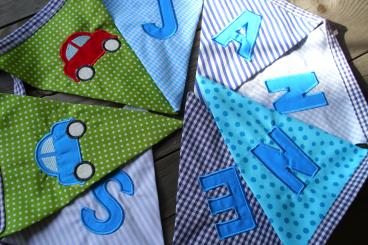 Wimpelkette "Auto" mit Namen 