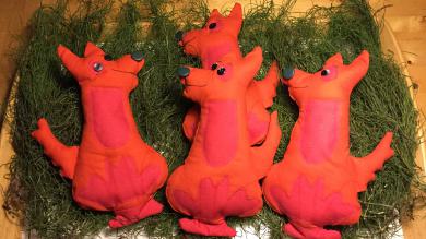 Kissen nach einer Zeichnung von Kinderhand 